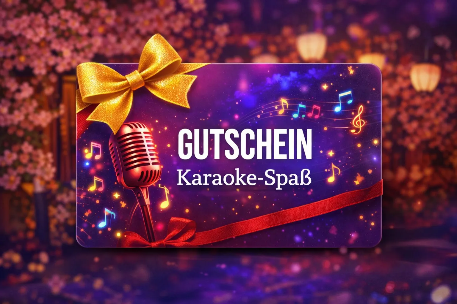 Geschenkgutschein als Platzhalterbild für einen Karaoke-Gutschein